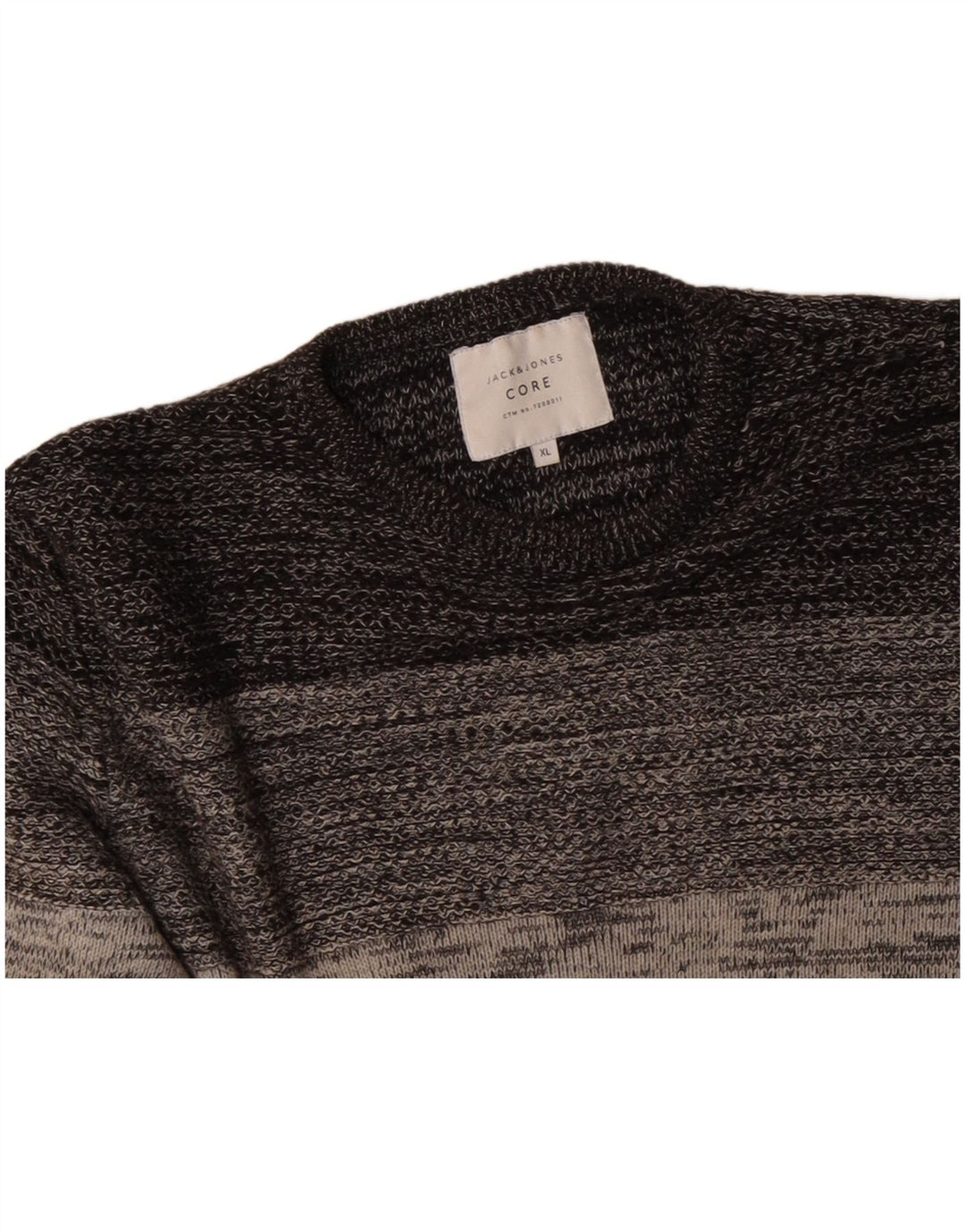 JACK & JONES Maglione maglione girocollo da uomo XL in cotone a righe grigie