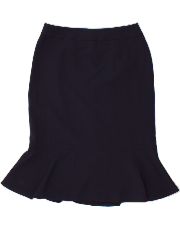 VINTAGE Womens Trumpet Skirt US 8 Medium W30  Navy Blue Polyester Vintage Vintage and Second-Hand Vintage from Messina Hembry 