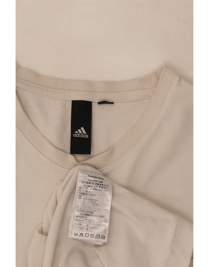 T-shirt grafica da uomo Adidas Top grande in cotone bianco