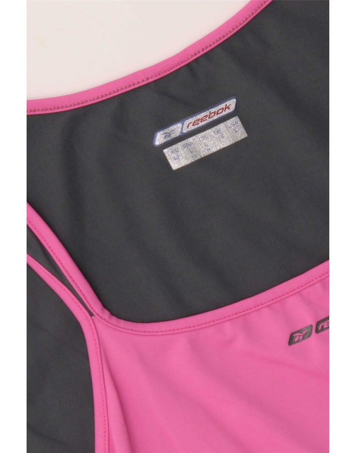 Canottiera Reebok da donna UK 14 color block rosa medio