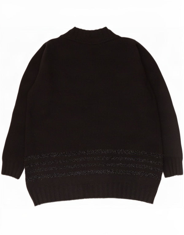 Maglione da donna con scollo a V Marina Rinaldi UK 10 piccolo a righe nere