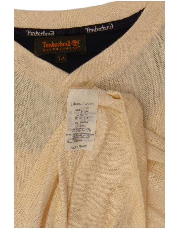 Felpa da bambino Timberland 13-14 anni in cotone bianco sporco