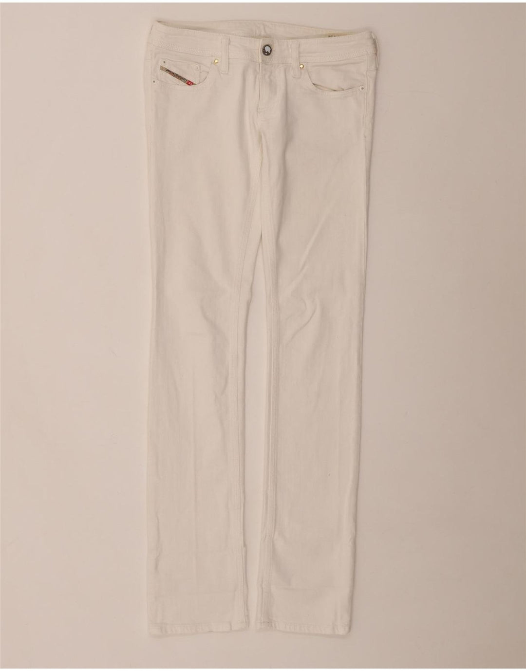 Jeans slim lowky da donna DIESEL W28 L34 cotone bianco