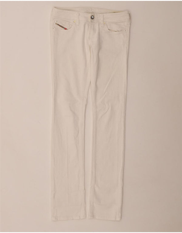 Jeans slim lowky da donna DIESEL W28 L34 cotone bianco
