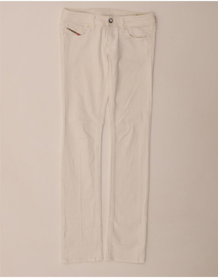 Jeans slim lowky da donna DIESEL W28 L34 cotone bianco