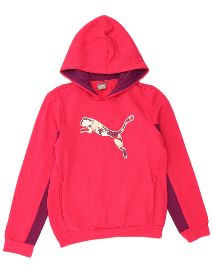 Felpa con cappuccio grafica PUMA per ragazze 11-12 anni in cotone color block rosa