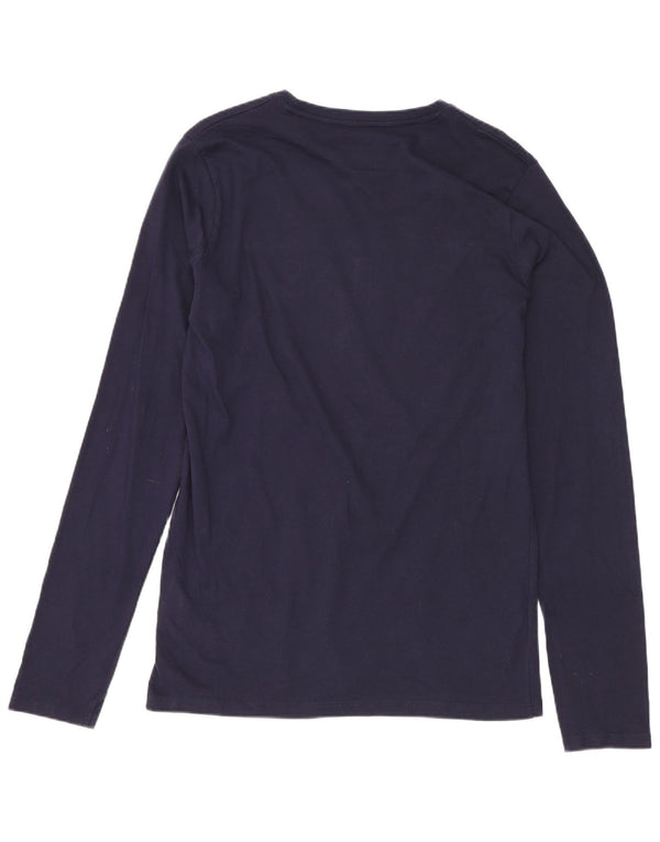 Guess Top grafico da bambino a maniche lunghe 15-16 anni in cotone blu navy