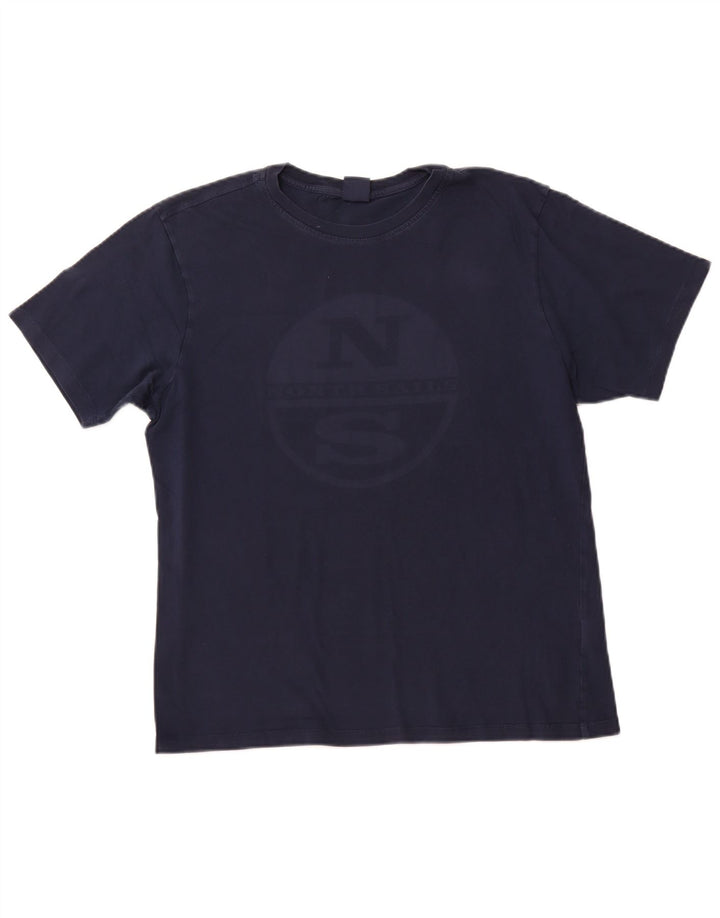 NORTH SAILS T-shirt grafica da uomo Top in cotone blu navy medio