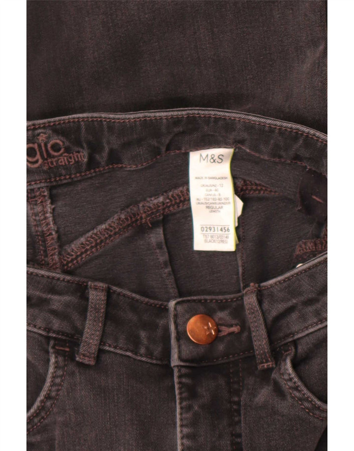 Jeans slim da donna Marks & Spencer UK 12 medio W30 L28 cotone nero