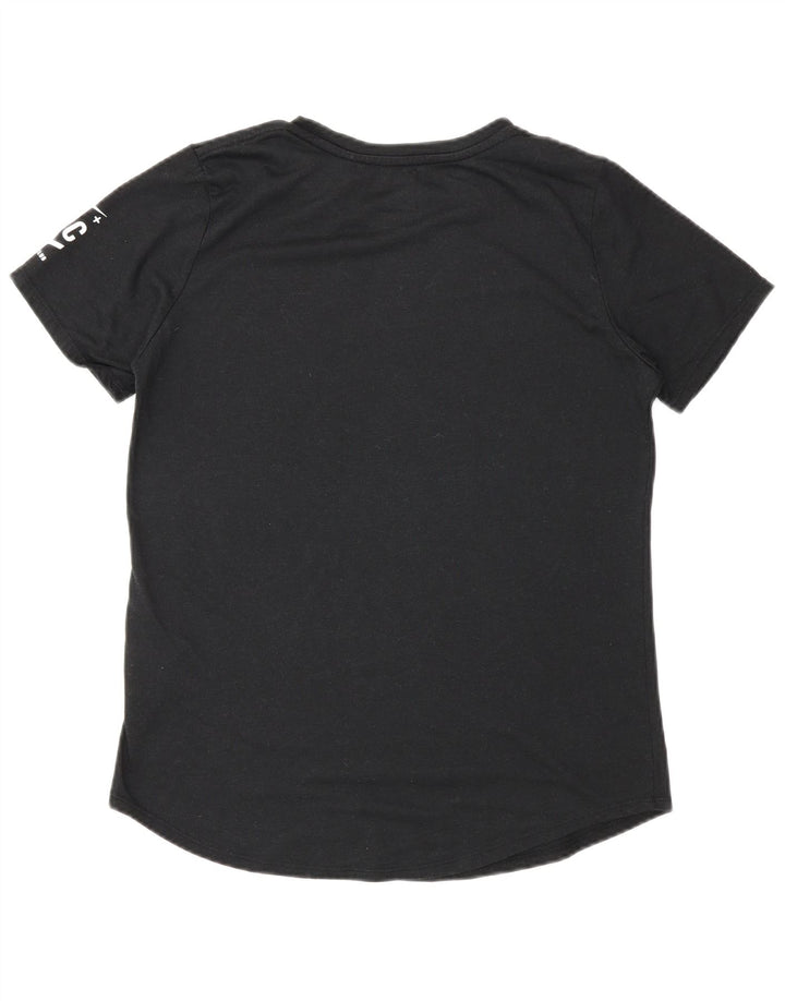 T-shirt grafica Nike Dri Fit da donna, taglia UK 14, poliestere nero medio