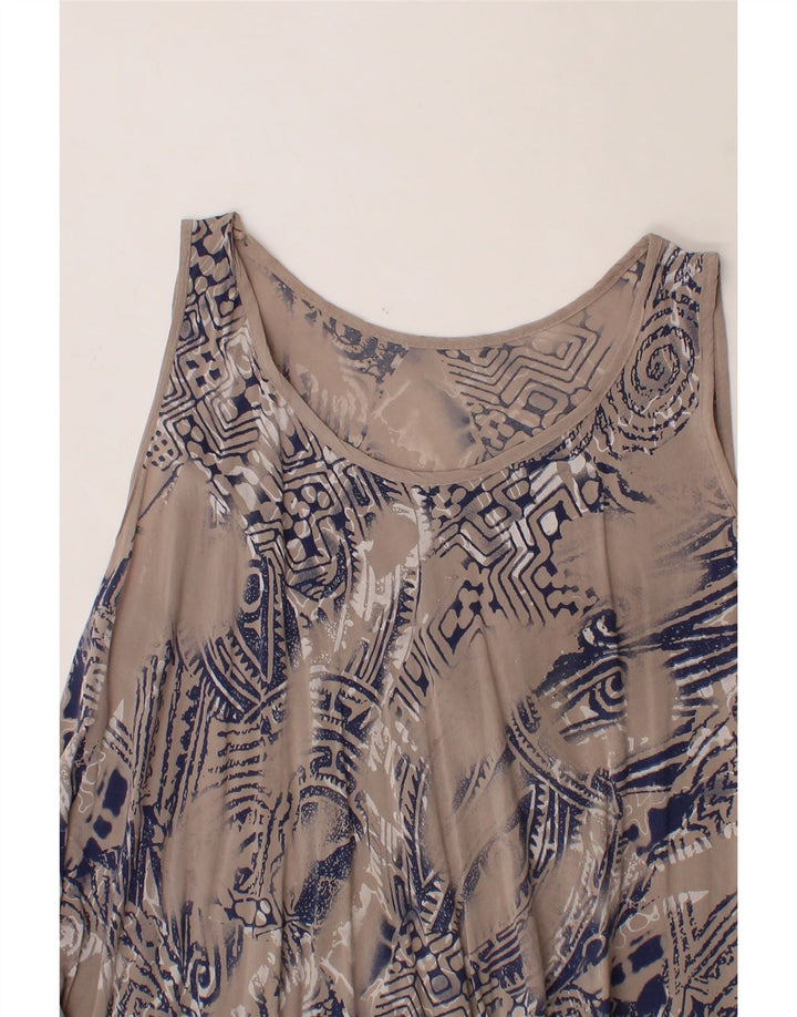 VINTAGE Womens Abstract Pattern Sleeveless Tent Dress UK 14 Medium Grey Vintage Vintage and Second-Hand Vintage from Messina Hembry 