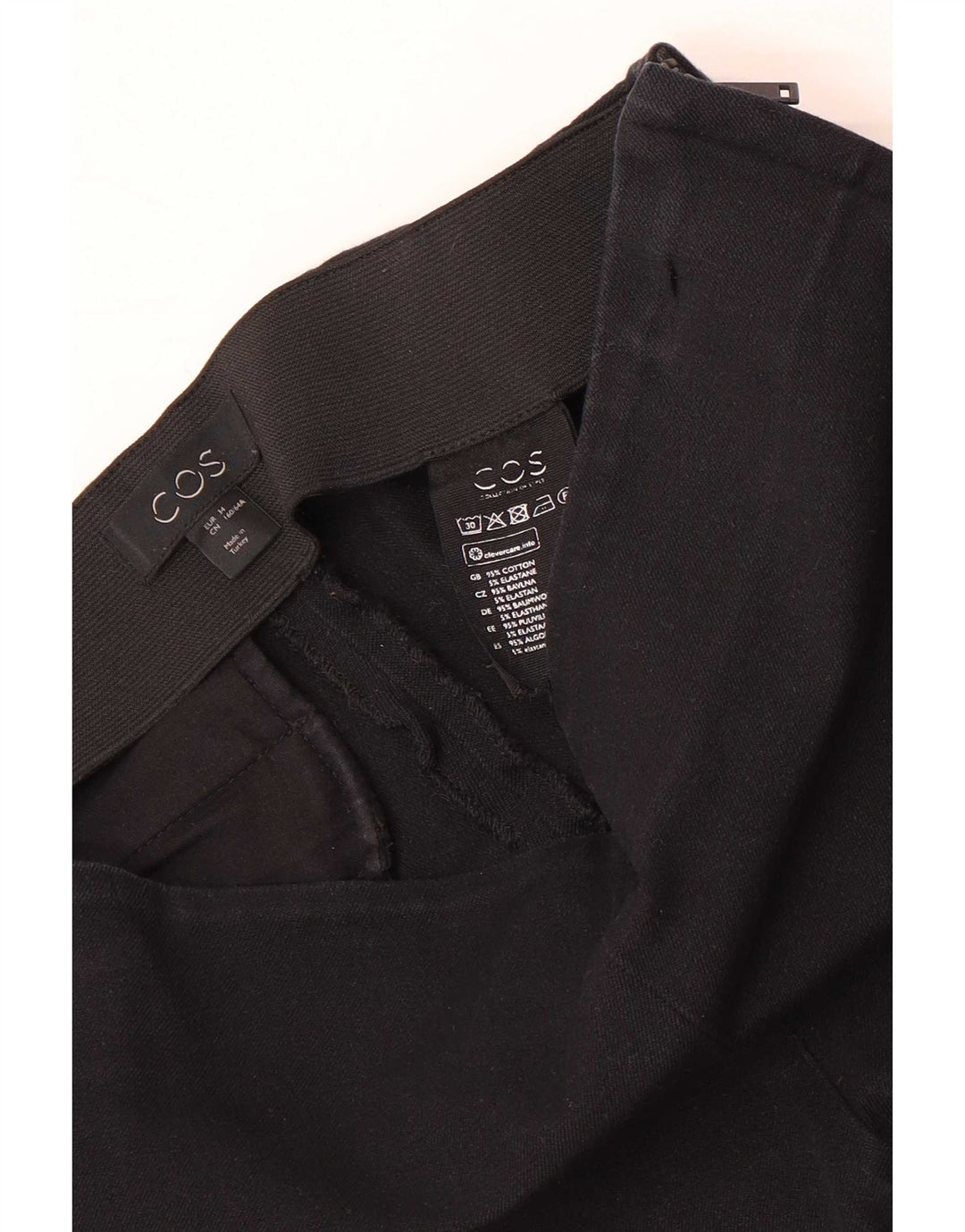 Cos Womens Leggings EU 34 XS Black Cotton
