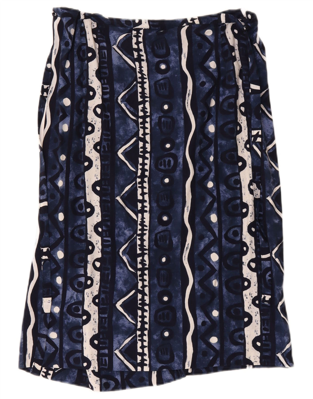 Gonna a portafoglio vintage da donna W34 grande blu navy geometrica