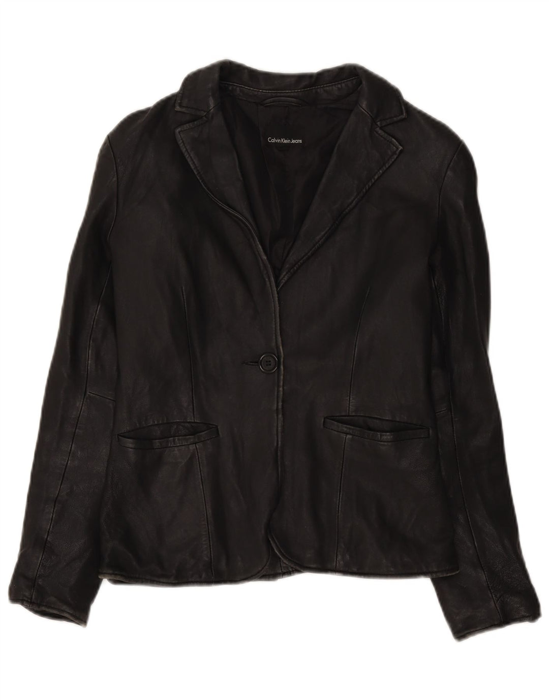 Giacca blazer a 1 bottone da donna Calvin Klein UK 12 media nera classica