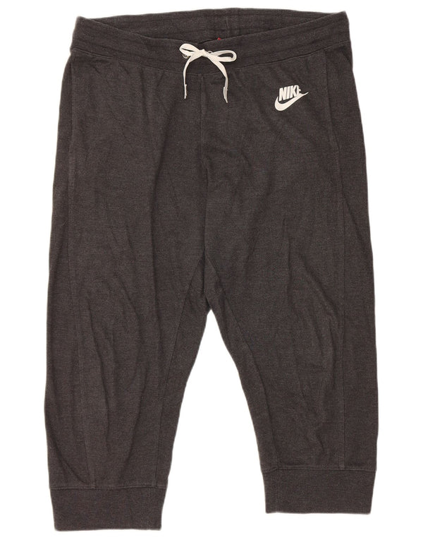Pantaloni da tuta Nike Capri da donna, pantaloni da jogging, UK 16, grande, cotone grigio