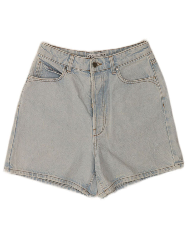 Pantaloncini di jeans a vita alta da donna Zara EU 38 piccoli W28 blu