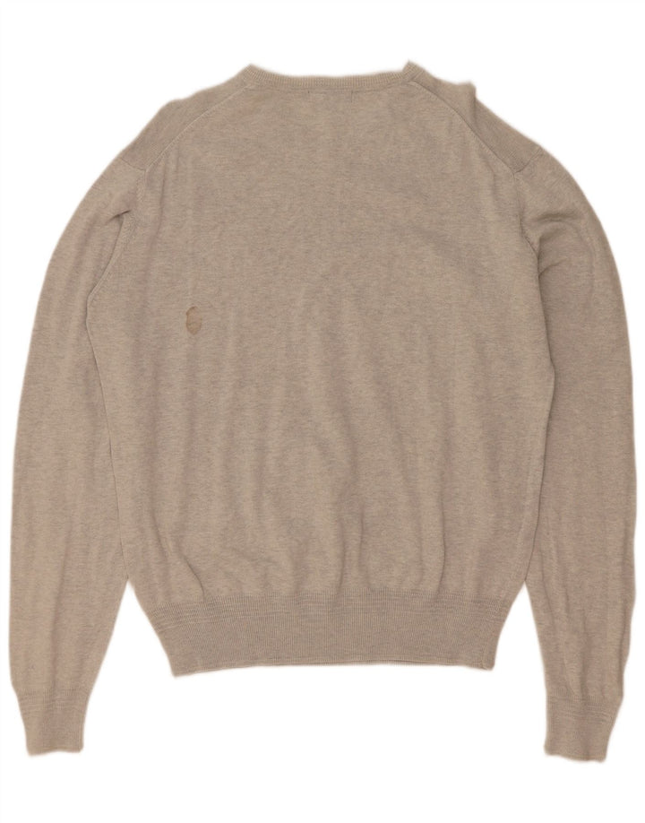 Lyle & Scott Maglione da uomo con scollo a V Heritage grande cotone grigio