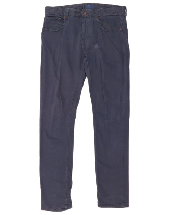 Pantaloni casual slim da uomo ZARA EU 40 medio W31 L31 blu navy