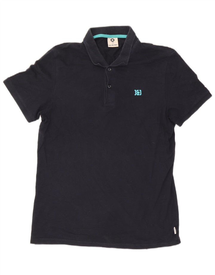Polo da uomo Jack & Jones grande in cotone blu navy