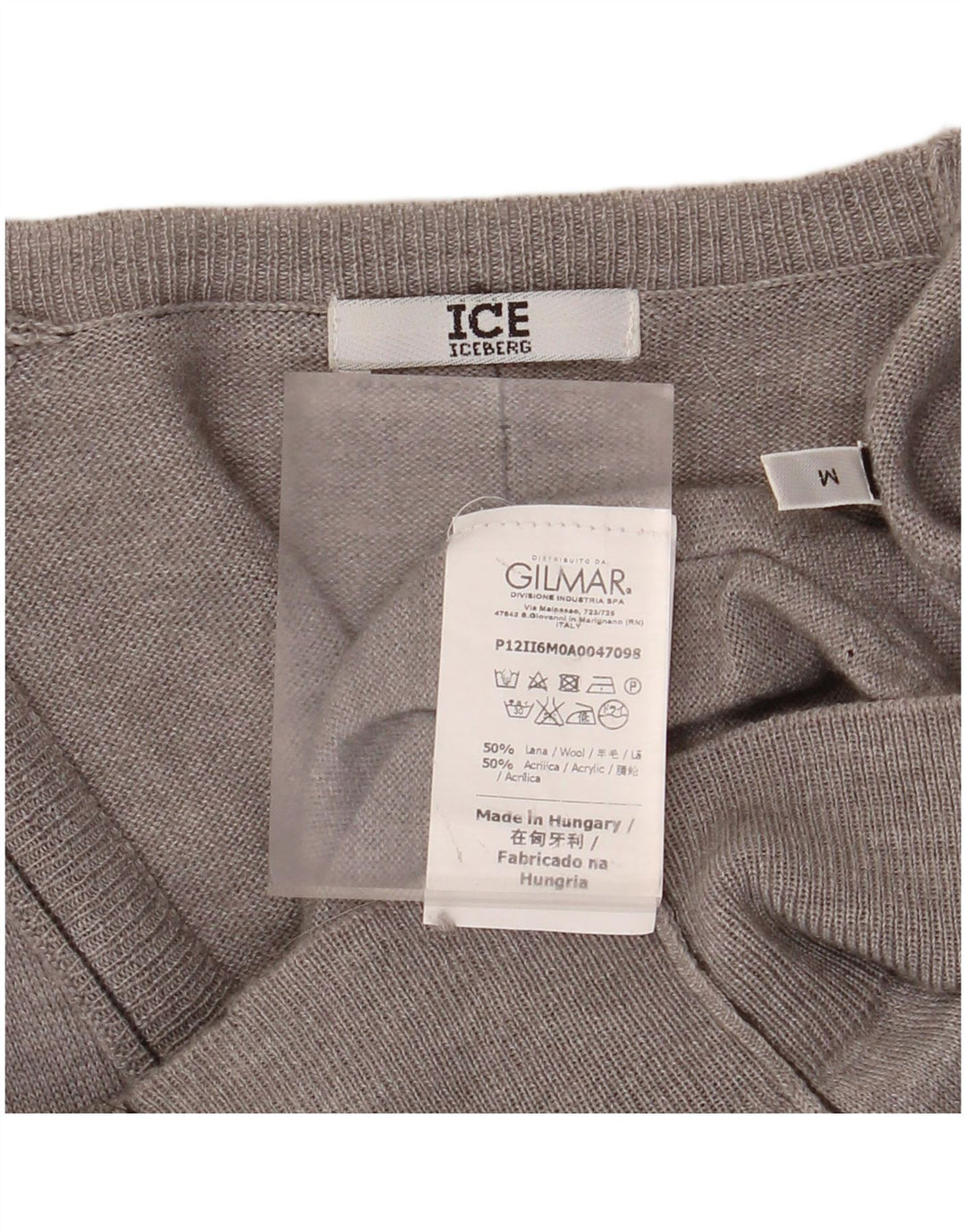 Maglione cardigan lungo da donna ICEBERG UK 14 Lana grigio medio