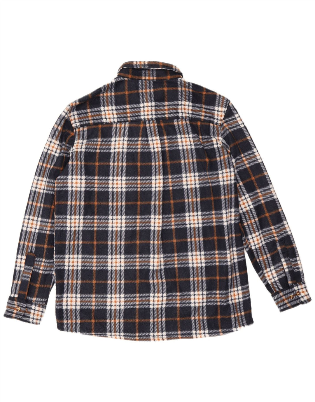 Camicia in pile da uomo canadese grande in poliestere a quadri blu navy