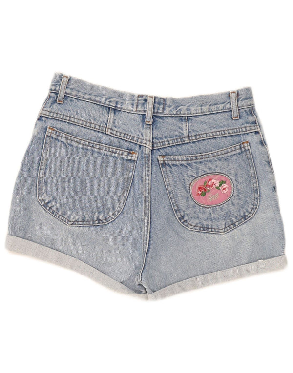 Pantaloncini di jeans vintage da donna W30 in cotone blu medio
