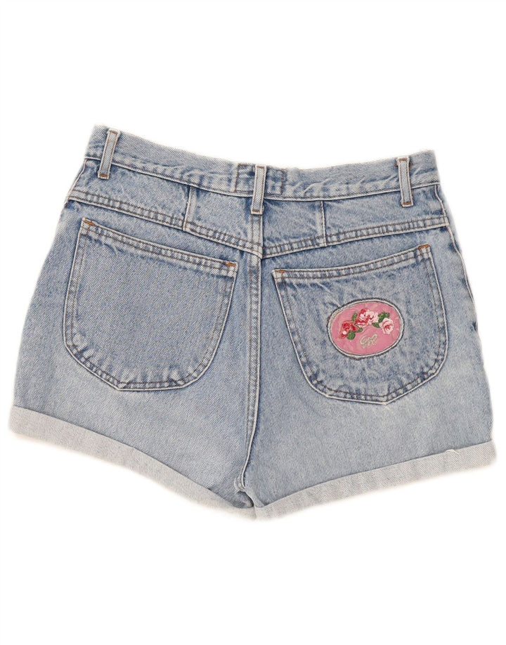 Pantaloncini di jeans vintage da donna W30 in cotone blu medio