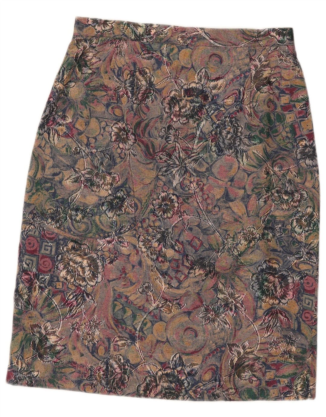 Gonna a tubino vintage da donna W27 piccolo motivo cachemire multicolore