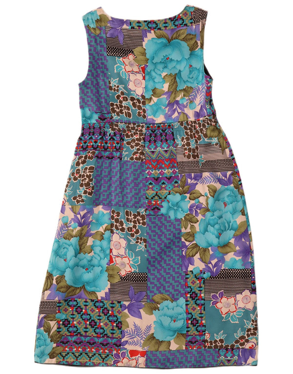 Abito impero senza maniche da donna Monsoon UK 10 Piccolo patchwork multicolore