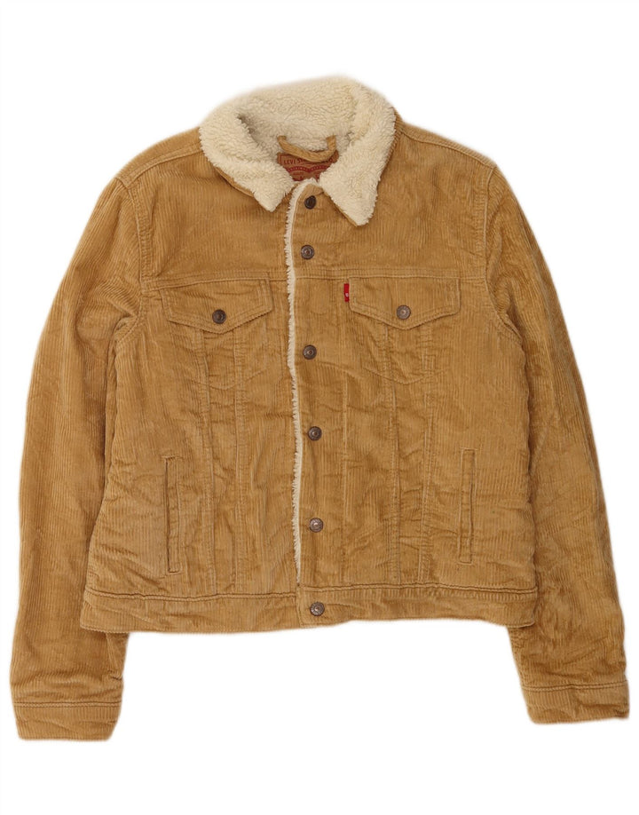 Giacca da donna in velluto a coste Sherpa Levi's UK 16 grande cotone beige
