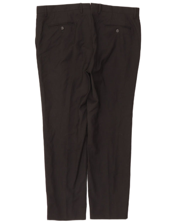 Pantaloni da Abito Dritti Trussardi Uomo IT 56 3XL W46 L31 Poliestere Nero
