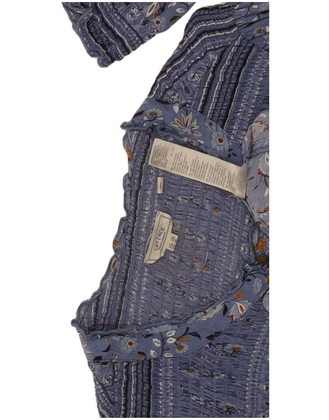 Abito basic a maniche lunghe da donna Fat Face UK 12 Viscosa floreale blu medio