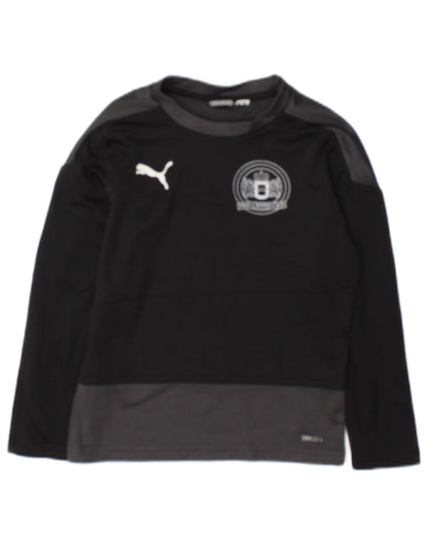 Maglia grafica Puma da ragazzo a maniche lunghe 7-8 anni, color block nero