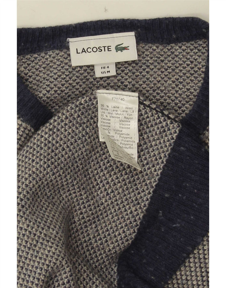 Maglione maglione girocollo da uomo Lacoste taglia 4 medio in lana screziata blu navy