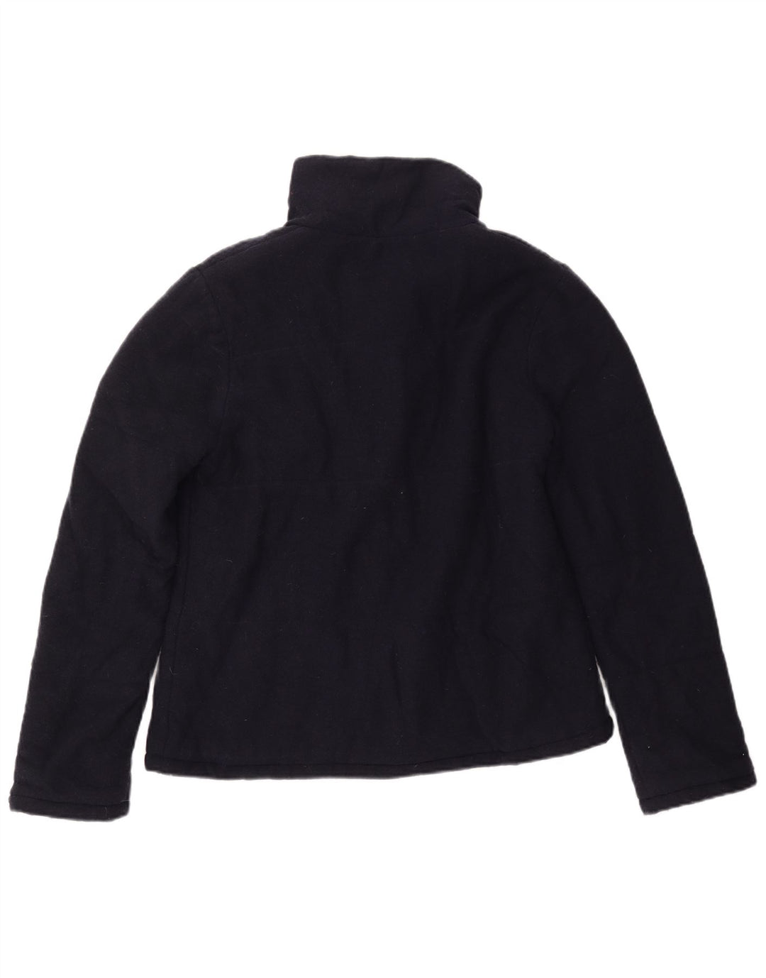 Giubbotto bomber da donna Laura Ashley UK 12 medio blu navy in lana d'agnello