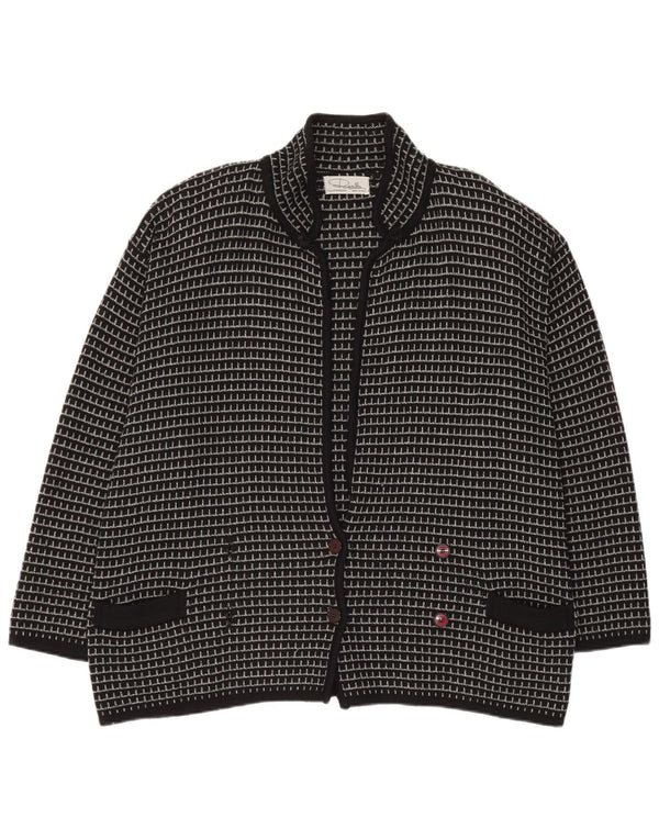 Maglione cardigan da uomo Settebello XL nero a quadri in acrilico