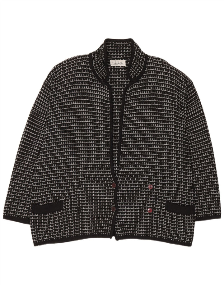 Maglione cardigan da uomo Settebello XL nero a quadri in acrilico