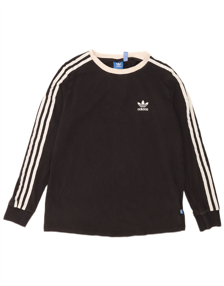 Top Adidas da donna a manica lunga UK 14 medio cotone nero