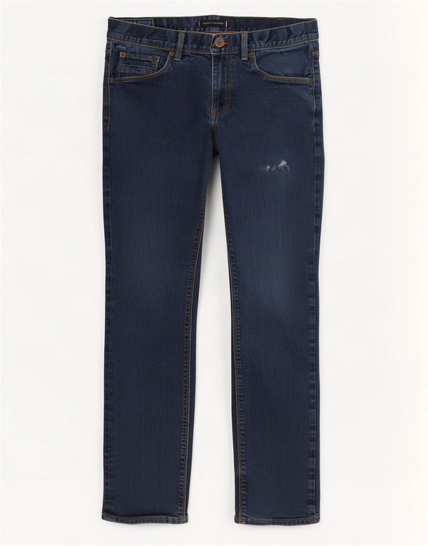 Tommy Hilfiger Uomo Bleecker Distressed Jeans Slim W32 L32 Cotone Blu Navy