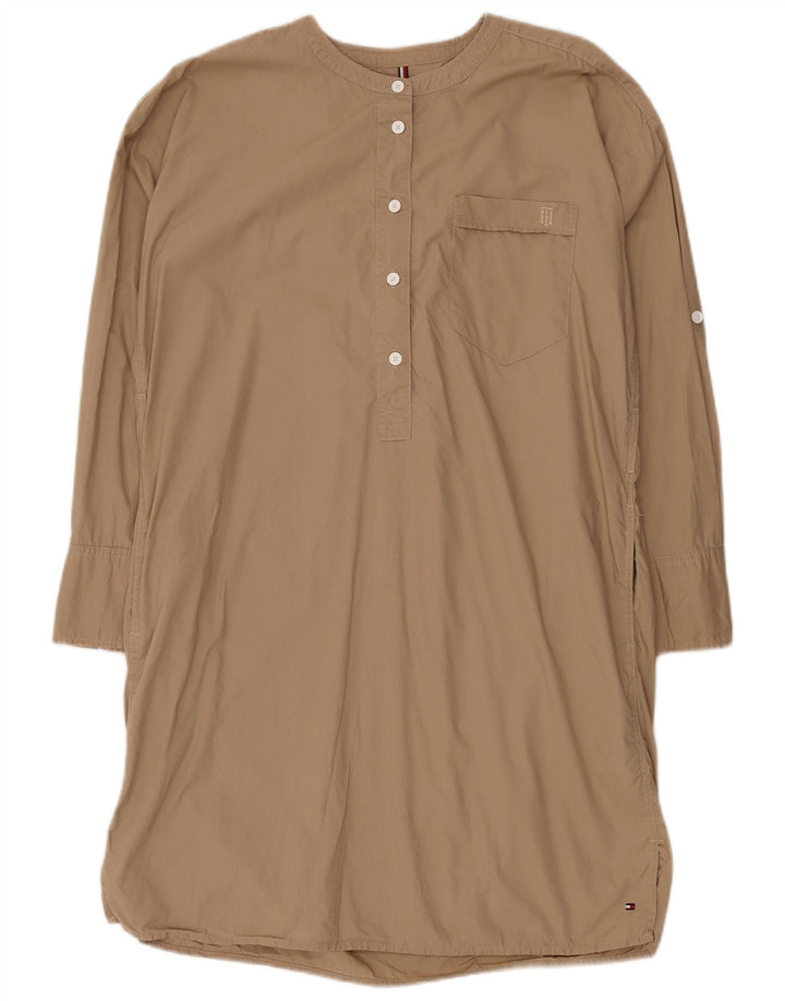 Abito camicia pullover oversize da donna Tommy Hilfiger UK 6 XS Cotone beige
