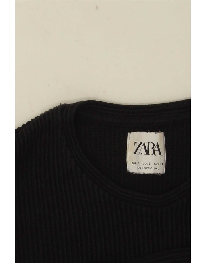 Top Zara da uomo a maniche lunghe piccolo in cotone nero