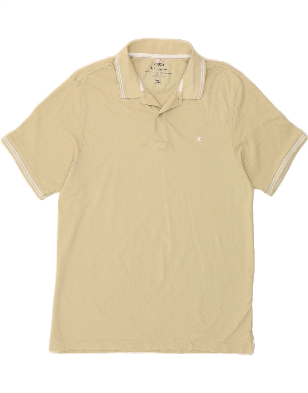 CHAMPION Mens Polo Shirt XL Beige Cotton Vintage Champion and Second-Hand Champion from Messina Hembry 