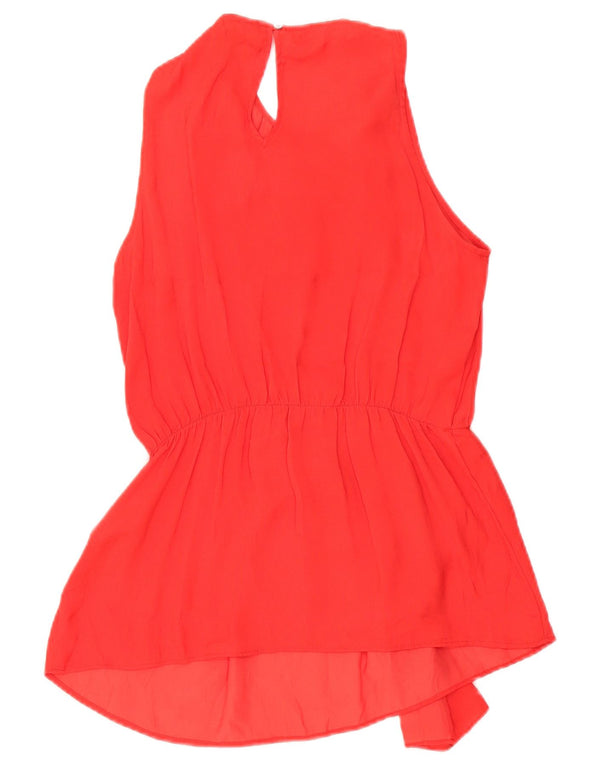 Camicetta senza maniche da donna Zara UK 14 Poliestere rosso medio