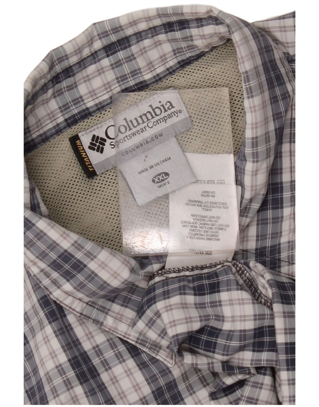Camicia da uomo in titanio COLUMBIA 2XL Poliestere a quadri blu navy