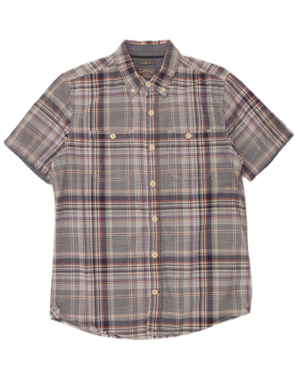 Camicia da uomo a maniche corte dal taglio classico Fat Face a quadri grigi piccoli