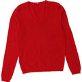 BENETTON Womens V-Neck Jumper Sweater UK 10 Small Red