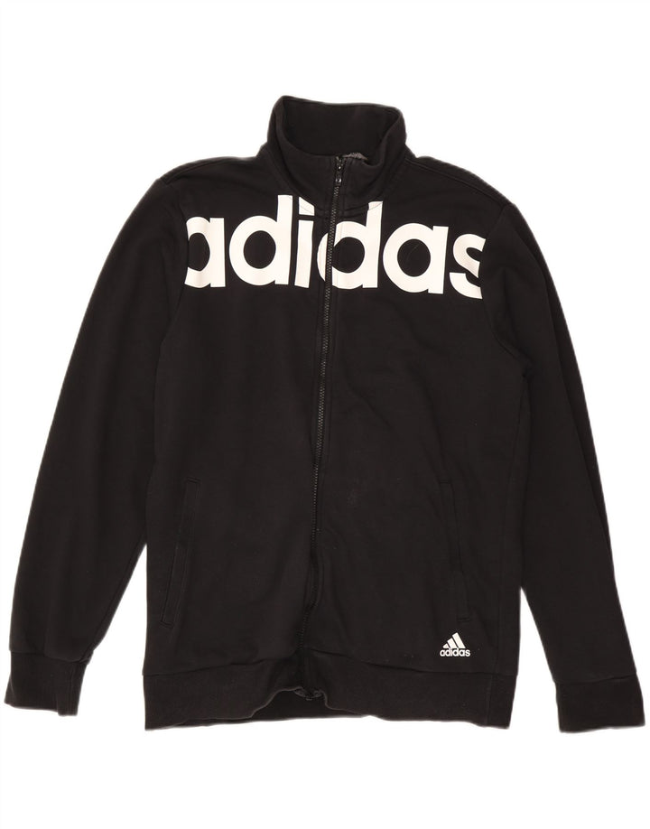 Giacca da ginnastica grafica da uomo ADIDAS grande in cotone nero