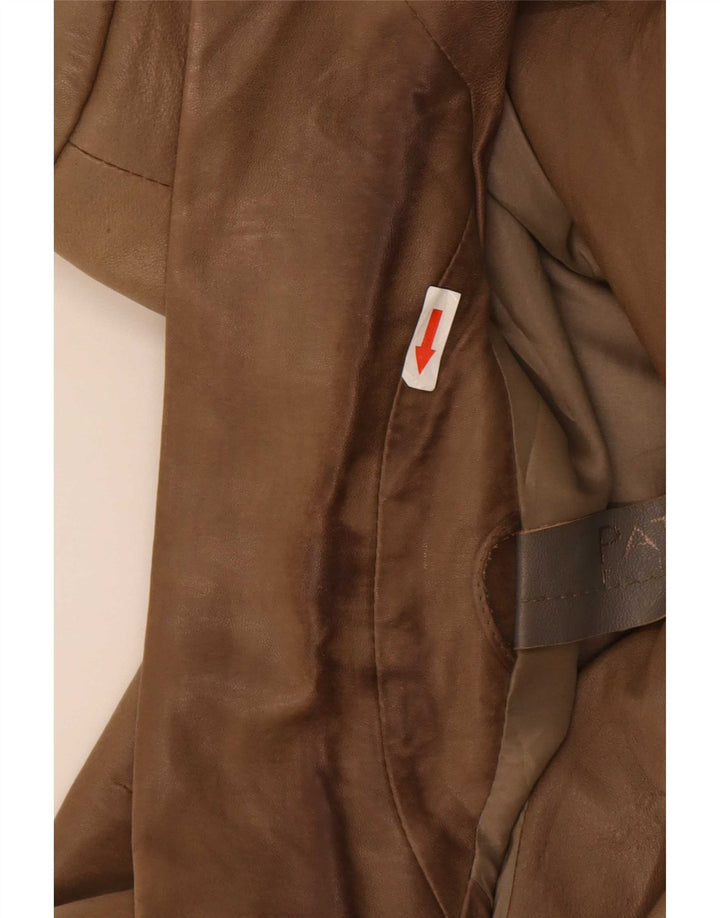 Giacca Blazer in Pelle da Donna a 2 Bottoni Patrizia Pepe IT 44 Marrone Medio
