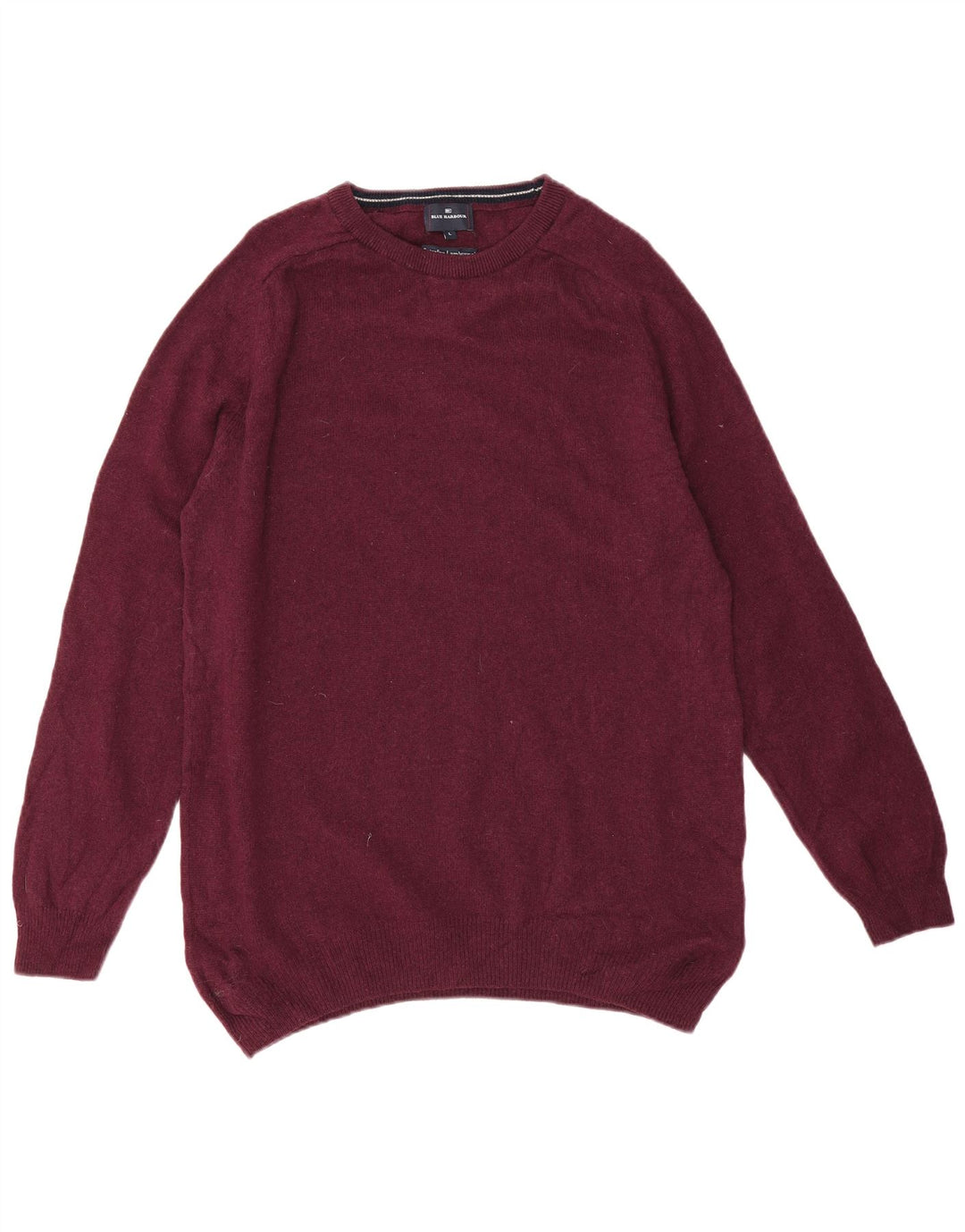 Maglione maglione girocollo da uomo Marks & Spencer blu Harbour grande bordeaux
