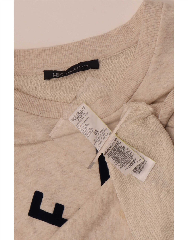 Felpa grafica da donna Marks & Spencer UK 12 Beige medio floreale